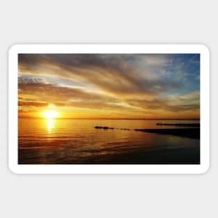 Golden Sunset at Brighton Beach Sticker